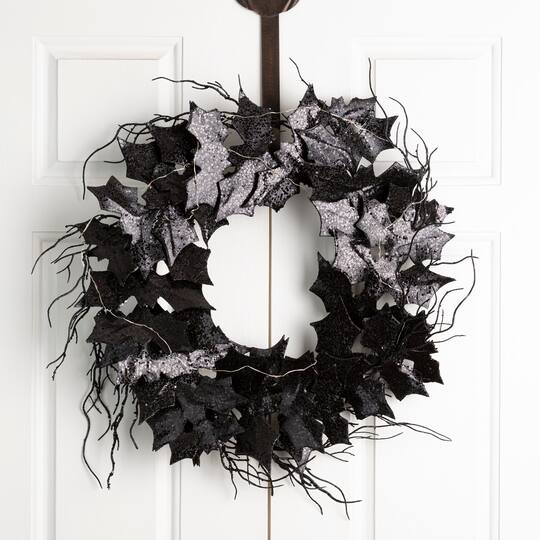Glitzhome® 26" Lighted Halloween Bat Wreath